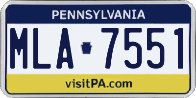 PA license plate MLA7551