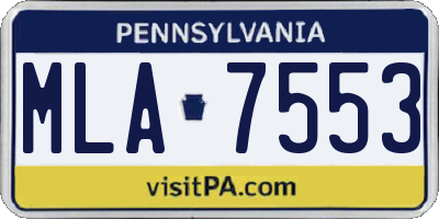 PA license plate MLA7553