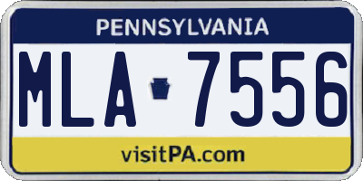 PA license plate MLA7556