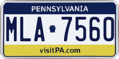 PA license plate MLA7560