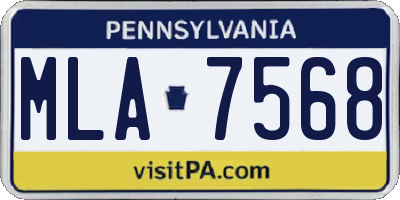 PA license plate MLA7568