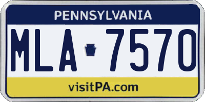 PA license plate MLA7570