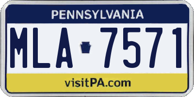 PA license plate MLA7571
