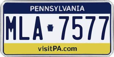 PA license plate MLA7577