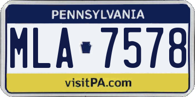 PA license plate MLA7578