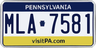 PA license plate MLA7581