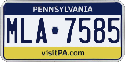 PA license plate MLA7585