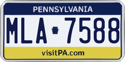 PA license plate MLA7588