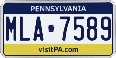 PA license plate MLA7589