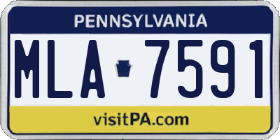 PA license plate MLA7591