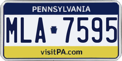 PA license plate MLA7595