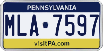 PA license plate MLA7597