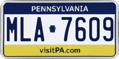 PA license plate MLA7609