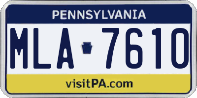 PA license plate MLA7610