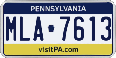 PA license plate MLA7613
