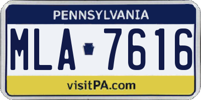PA license plate MLA7616