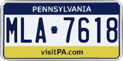 PA license plate MLA7618