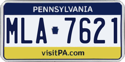 PA license plate MLA7621