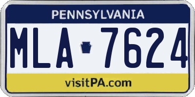 PA license plate MLA7624