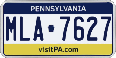 PA license plate MLA7627