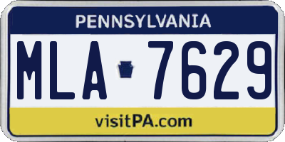 PA license plate MLA7629