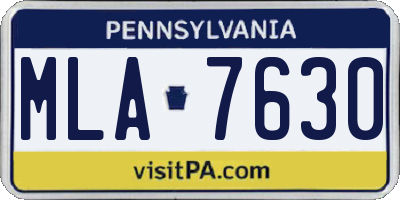 PA license plate MLA7630
