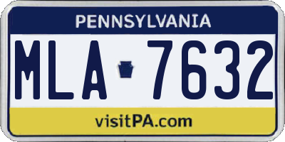 PA license plate MLA7632