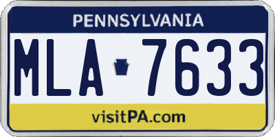 PA license plate MLA7633