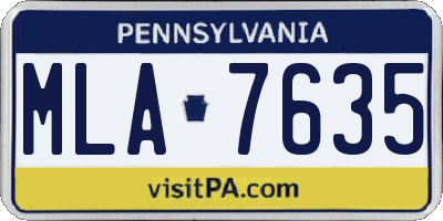 PA license plate MLA7635