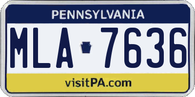 PA license plate MLA7636