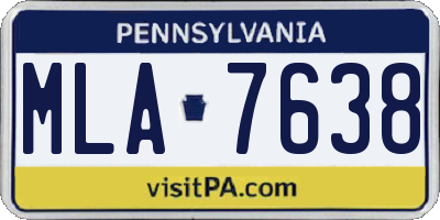 PA license plate MLA7638