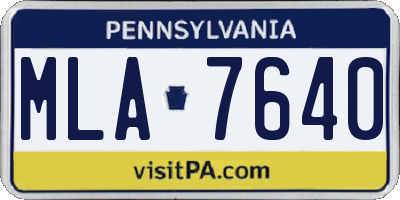PA license plate MLA7640