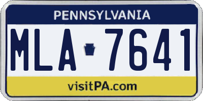 PA license plate MLA7641