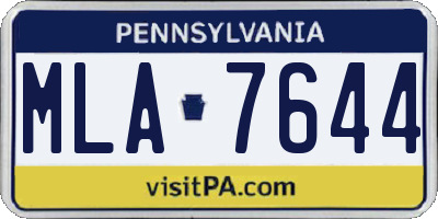 PA license plate MLA7644