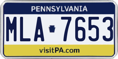 PA license plate MLA7653