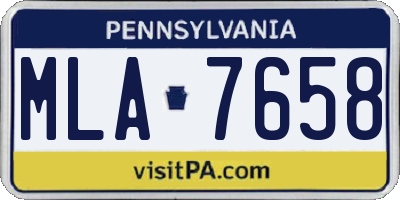 PA license plate MLA7658