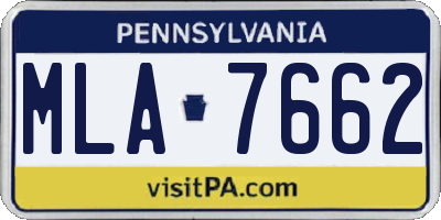 PA license plate MLA7662