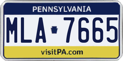 PA license plate MLA7665