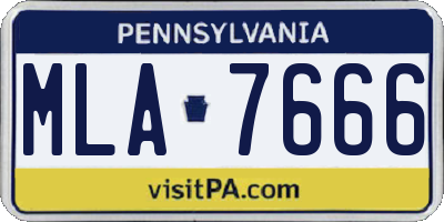 PA license plate MLA7666