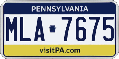 PA license plate MLA7675