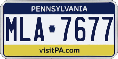 PA license plate MLA7677
