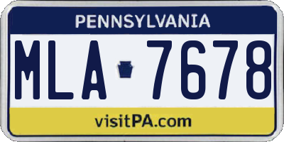 PA license plate MLA7678
