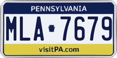 PA license plate MLA7679