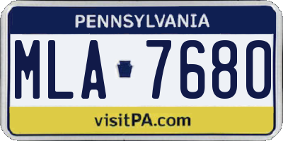 PA license plate MLA7680