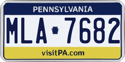 PA license plate MLA7682