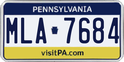 PA license plate MLA7684