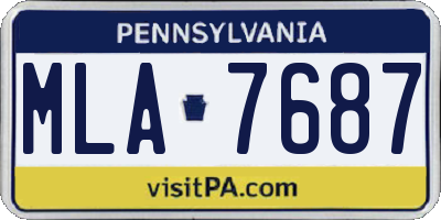 PA license plate MLA7687
