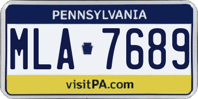 PA license plate MLA7689