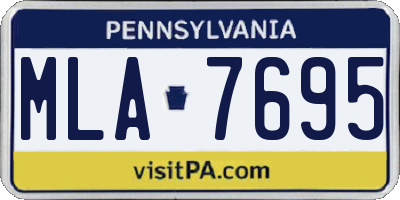 PA license plate MLA7695