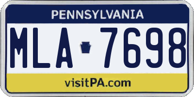 PA license plate MLA7698